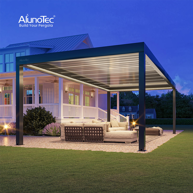 AlunoTec 6X7m 4 Pfosten Premium Wetterschutz benutzerdefinierte Größe Gery Freistehende Patio Garten Pergola