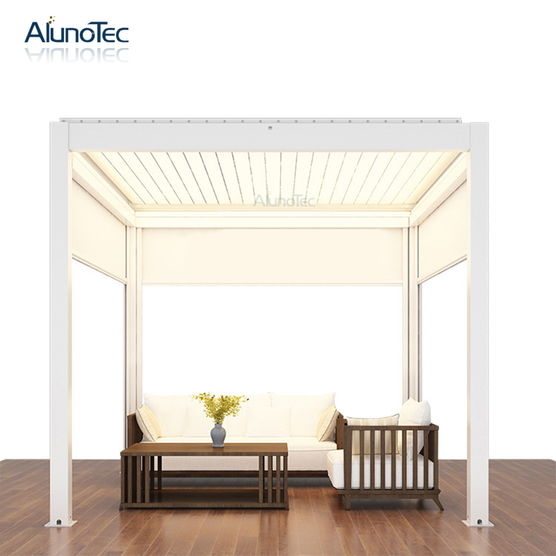 Wasserdichter Gartenpavillon für den Außenbereich, motorisierte Pergola-Aluminium-Lamellendachsysteme