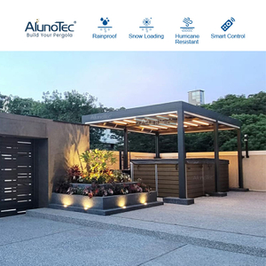6x4m 20x45ft Hochleistungs-Lamellenpergola aus Aluminium mit Pulverbeschichtung und Entwässerungssystem