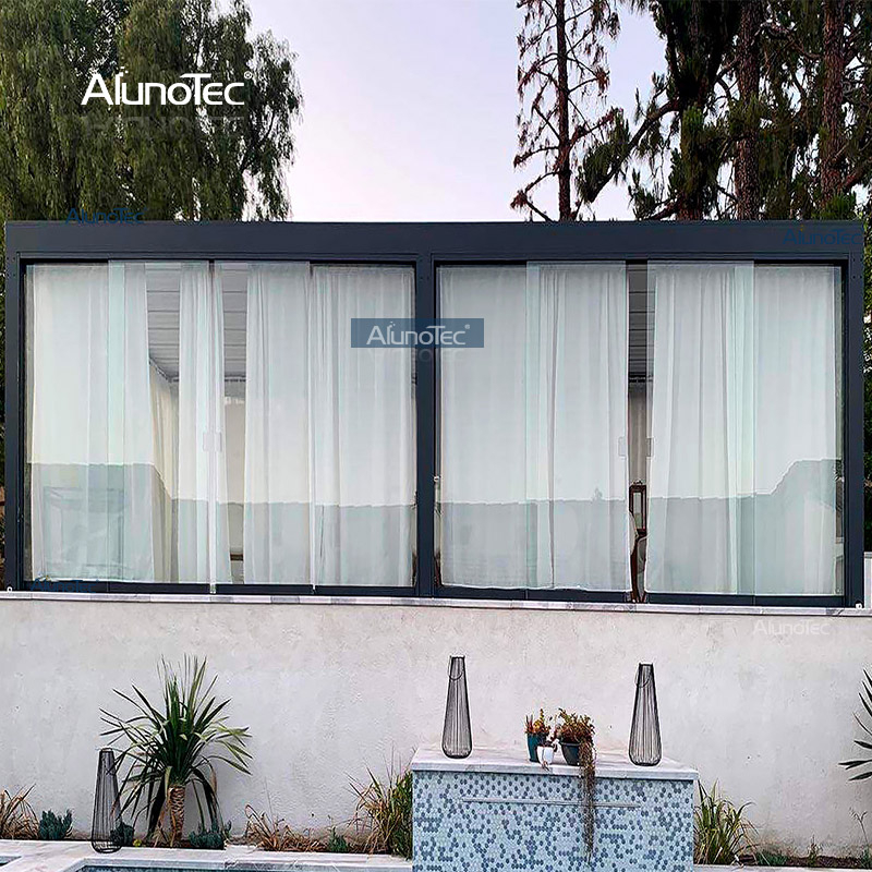 AlunoTec 100 % wasserdichtes System 4 m x 3 m Hotelgarten Bioklimatische Smart Pergola nach Irland