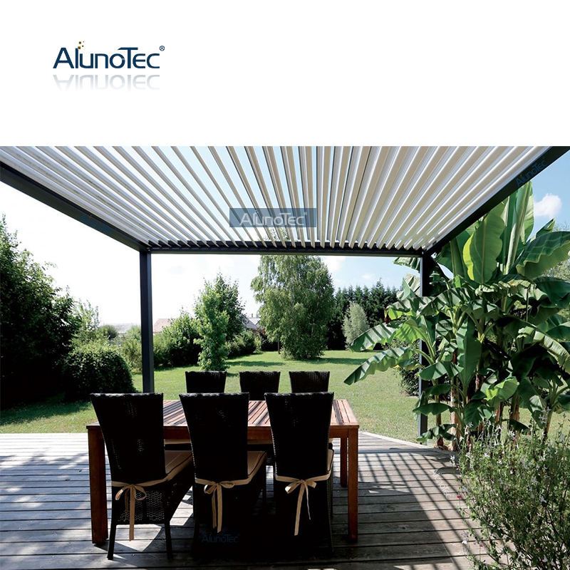  AlunoTec PergoLux Installation motorisiertes Lamellendach 12 Fuß x 20 Fuß Lamellenpergola zum Angebot
