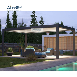 China moderne wasserdichte elektrische PVC-Garten-Sonnenschutz-Pergola-Sets