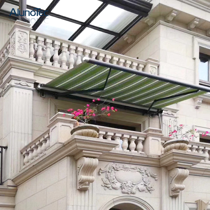 Maßgeschneiderte elektrische Überdachung für Balkon, Terrasse, Garten, Pergola, Aluminium-Halbkassetten-Klapparm, einziehbare Außenmarkise