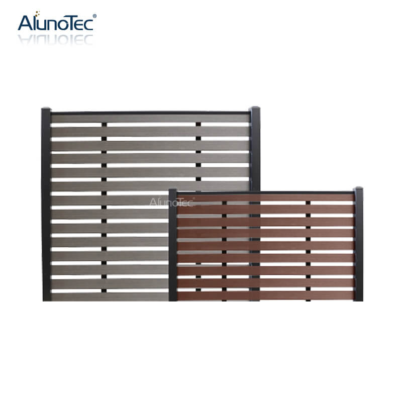  AlunoTec Kleines Tor-Design aus Holz und Aluminium, günstiger Sichtschutz-Gartenzaun für den Hinterhof