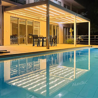 Patio-Pavillon, Metall-Innenhof, manuelle Aluminium-Pergola für den Außenbereich