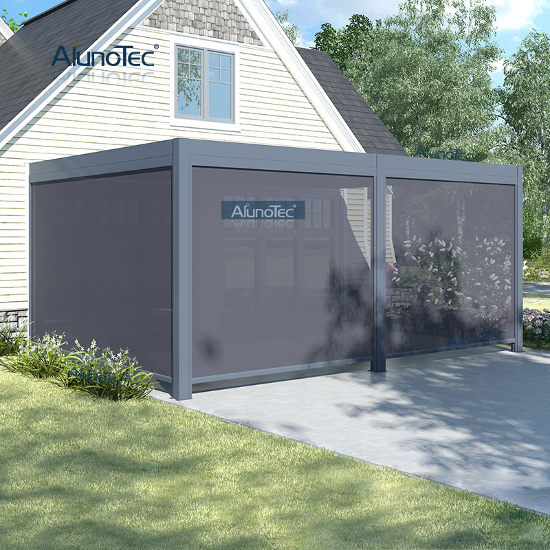AlunoTec 4 x 4 PergoEco Messgerät, manuelle Lamellen, Pergola für Spa im Freien