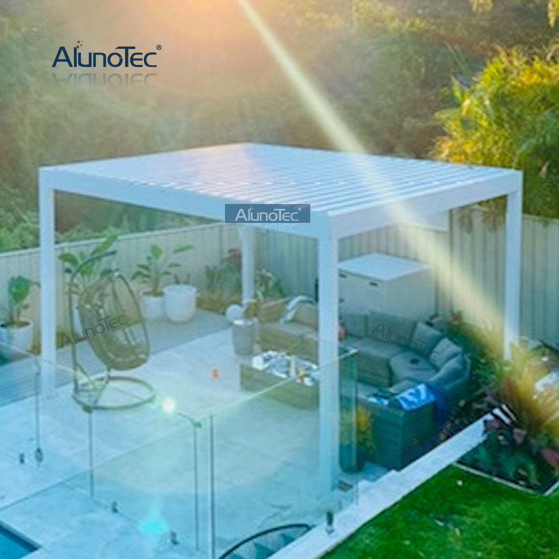AlunoTec Versand Zoll Zollkosten Freistehende 4 m x 3 m anthrazitgraue motorisierte Pergola