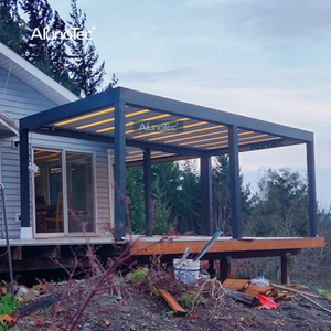 AlunoTec Wandmontage, freistehend, 6 m x 4 m, Höhe 3 m, motorisierte A-Pergola, Preis für Großbritannien 