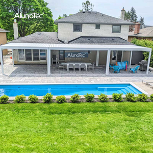  3x4m 6x4m motorisierte grau-weiße Pergola für Schwimmbad