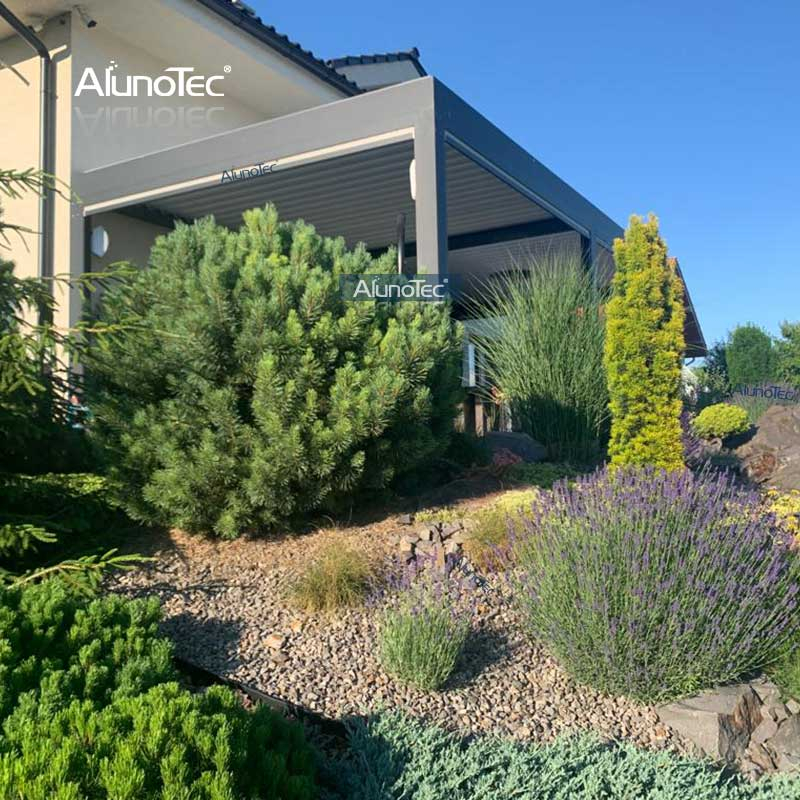 AlunoTec Pergola Weiß Freistehender Pavillon Manuelles Lamellendach Versand in die USA Preis