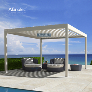  Metallmarkise, ferngesteuerter Pavillon, Lamellendach, Terrassenabdeckung, moderne Aluminium-Pergola für Sonnenschutz