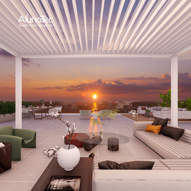 AlunoTec Mega Outdoor Structures Kaffee Hotel Restaurant Villa Motorisierte Premium-Terrassenüberdachungen