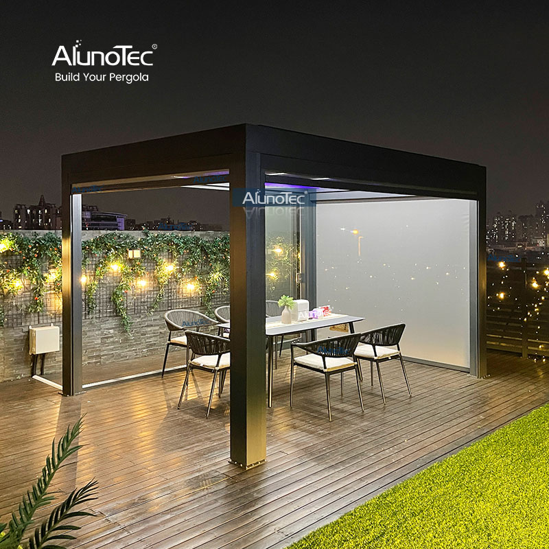 Leicht zu montierende Pergolen, Halterungen, Bögen, automatische Terrassenlamellen, Dachpavillon, zusätzlicher Außenbereich im Freien