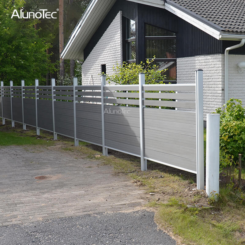 Moderne Metall-Sichtschutzpaneele, Aluminiumlatten, Holz, Garten, flexibler WPC-Lamellenbalkon, Außenzaun
