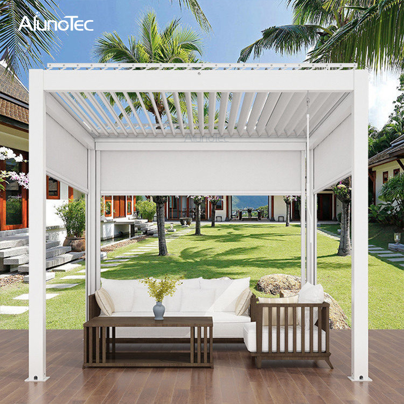 Wasserdichter Gartenpavillon für den Außenbereich, motorisierte Pergola-Aluminium-Lamellendachsysteme