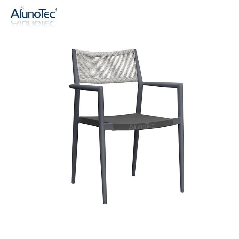 Aluminiumrahmen PE Rattan Sitz Gartenmöbel Garten Kaffeestuhl und Tischset