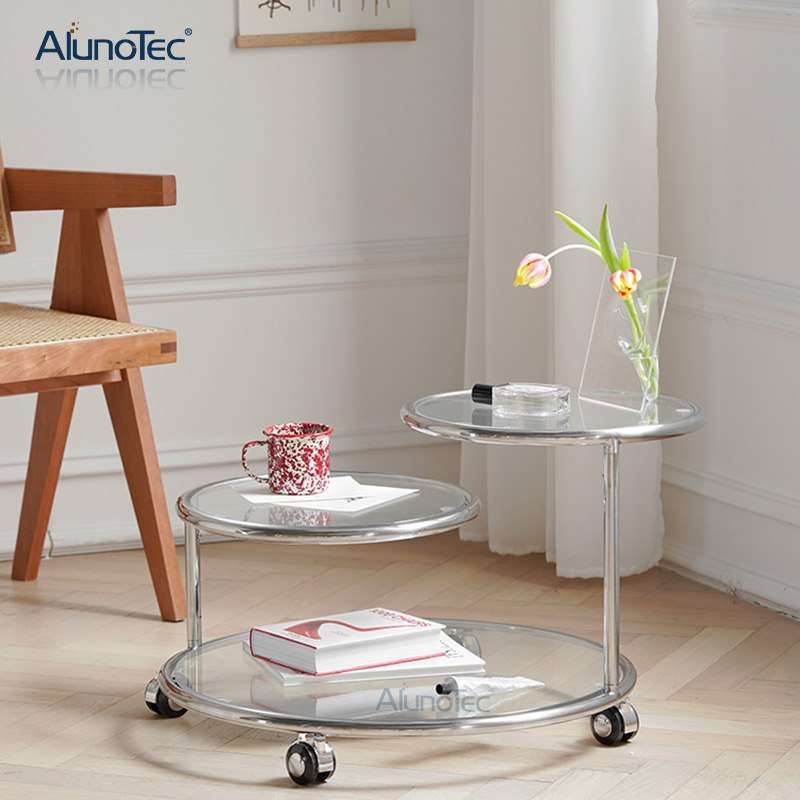 Modern Dseign Home Runder beweglicher Beistelltisch, drehbarer Couchtisch