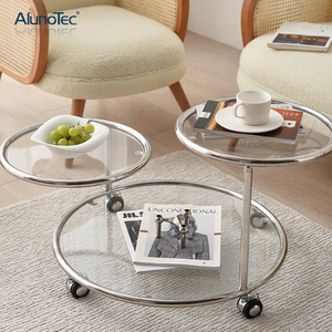 Modern Dseign Home Runder beweglicher Beistelltisch, drehbarer Couchtisch