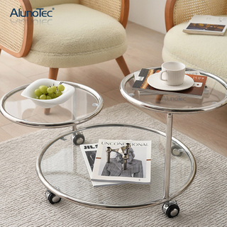 Modern Dseign Home Runder beweglicher Beistelltisch, drehbarer Couchtisch