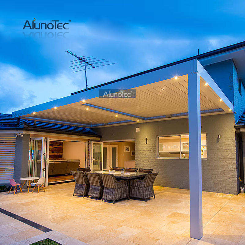  Metallmarkise, ferngesteuerter Pavillon, Lamellendach, Terrassenabdeckung, moderne Aluminium-Pergola für Sonnenschutz