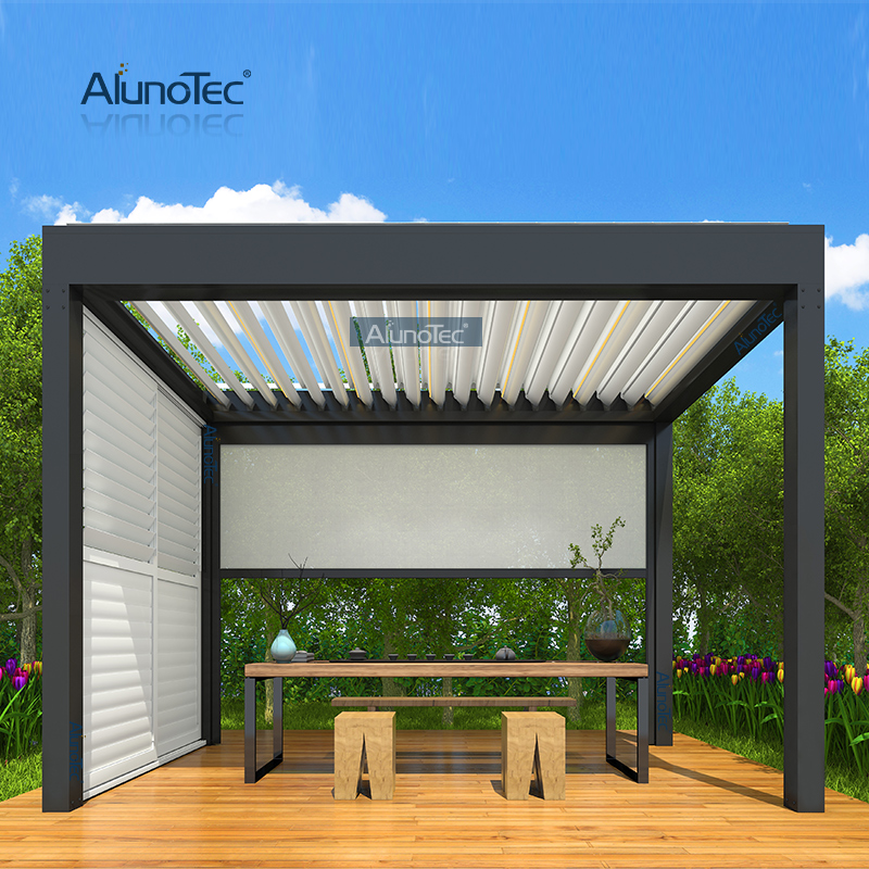 AlunoTec motorisiertes Lamellendach, Pavillon, Lamellenvordach, elektrische Dach-Kits, Sonnenschutz für Terrassenpergolen zu verkaufen