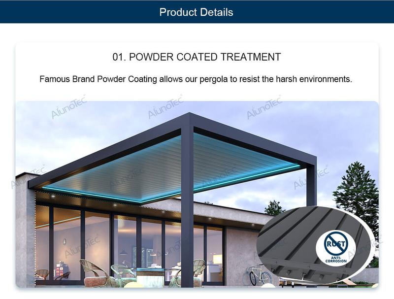 ALUNO Aluminium-Pergolen für den Außenbereich, Fitnessstudio, Garten, Büro, Terrassendach