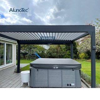 AlunoTec Custom Pergola-Dach aus Aluminium mit Lamellen für Außenbadewannen