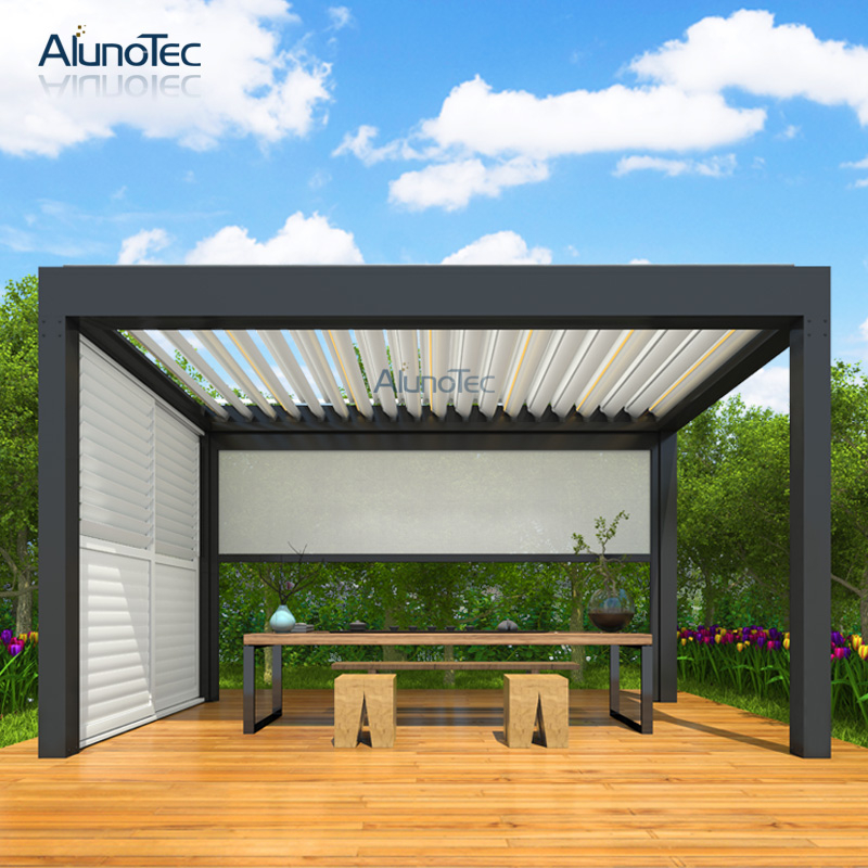 Motorisiertes Aluminium-Gartenpavillon-Zeltdach mit Lamellendach