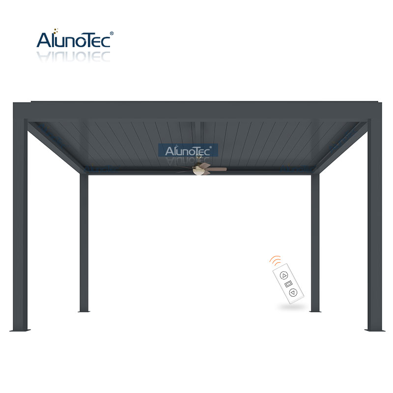 AlunoTec Manua Bogen Hochzeit Terrasse Pavillon Betrieb Aluminium Lamellen Pergola Abdeckung für Balkon