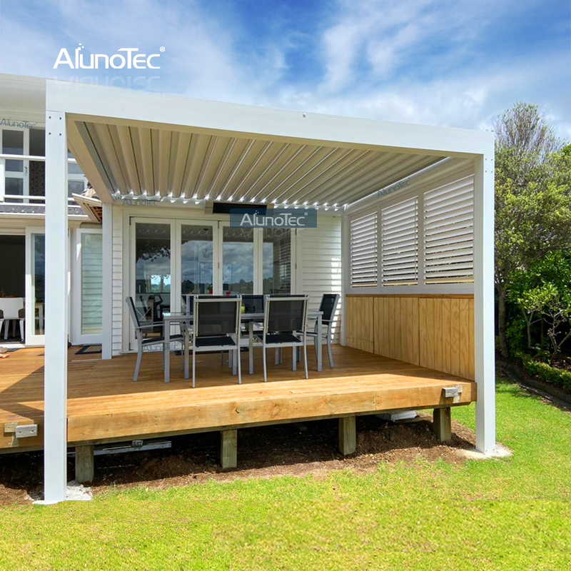 AlunoTec Outdoor Metall-Aluminium-Pavillon, Lamellendach, Pergola-Sets, Pergola-Dachsystem für Terrasse 