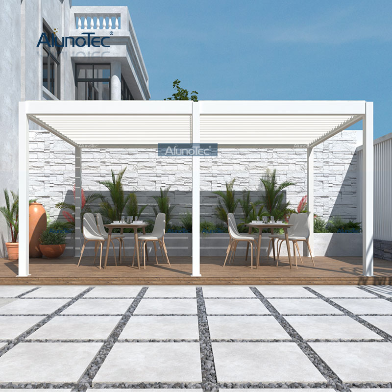 AlunoTec Garden Structures Metall-Aluminium-Pergola-Sets, Lamellendach, Lamellen, Pavillon-Lieferanten mit Reißverschluss