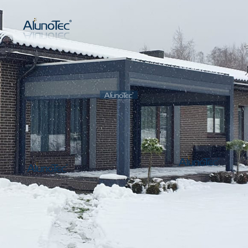 AlunoTec Pergo-lux Hochleistungs-Motorpergola mit motorisiertem Vertikalvorhang