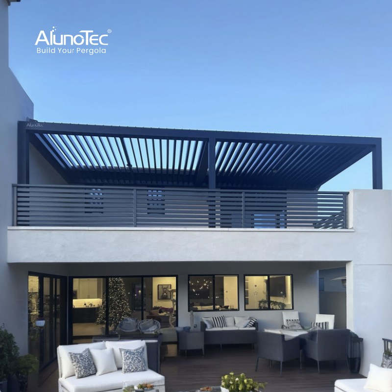 AlunoTec 5x5 5x6 Terrassenüberdachung Elektrisch Ausfahrbar Wasserdicht