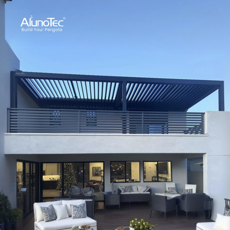AlunoTec 5x5 5x6 Terrassenüberdachung Elektrisch Ausfahrbar Wasserdicht
