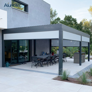 Wasserdichte, einziehbare Pavillon-Außenmarkise, automatische Aluminium-Lamellen-Sonnenpergola-Sets
