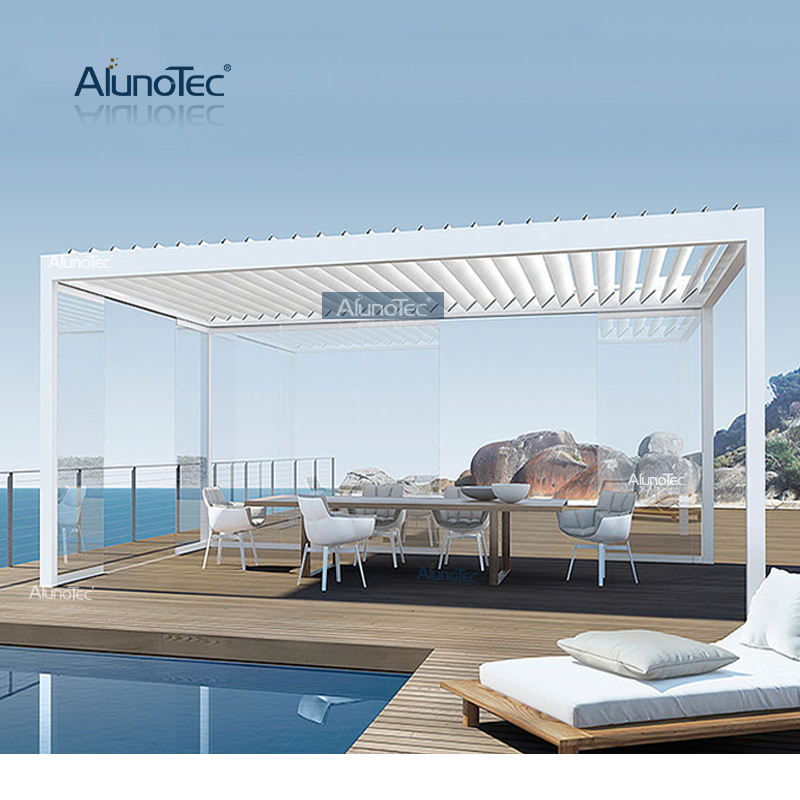AlunoTec Angebot 7m*3,6m Pergola bioklimatisiert mit manuell neigbaren Lamellen
