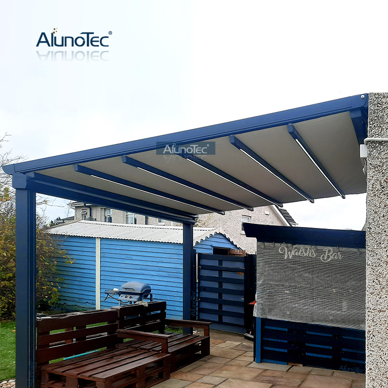 Großhandel mit langlebiger, faltbarer Aluminium-Markise für den Außenbereich, wasserdicht, einziehbar, Pergola-Überdachung
