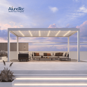  Neu eingetroffen von AlunoTec, 4 x 6 m, nur 4 Pfosten, bioklimatische elektrische Außenjalousien, Flächenstruktur, Pergola