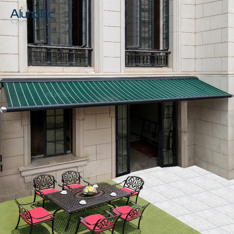 Maßgeschneiderte elektrische Überdachung für Balkon, Terrasse, Garten, Pergola, Aluminium-Halbkassetten-Klapparm, einziehbare Außenmarkise