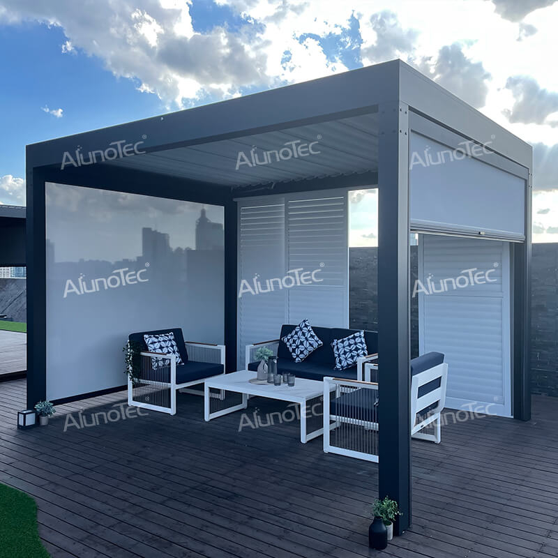 Modernes Design-Sonnenschutz-Aluminium-Pergola-Set für die Balkonabdeckung