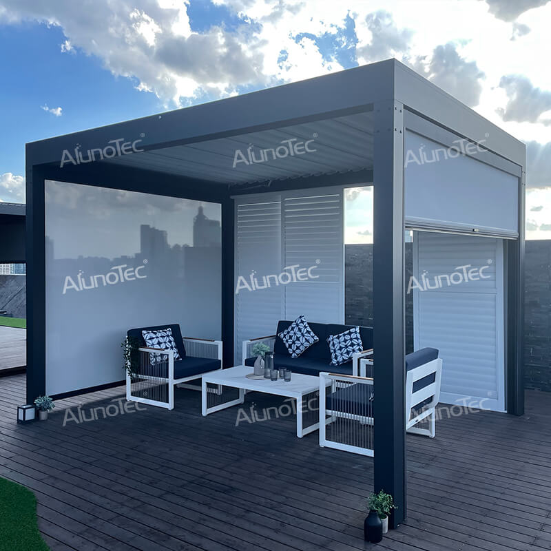 Modernes Design-Sonnenschutz-Aluminium-Pergola-Set für die Balkonabdeckung