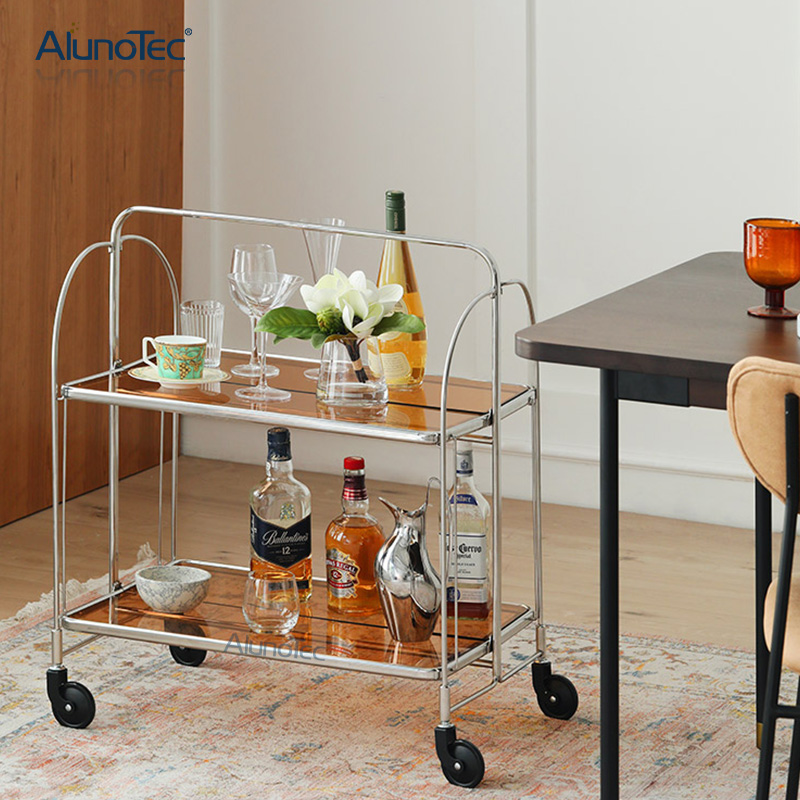 Robuster Mid-Century Modern Gerlinol Chrom-Metall-Aufbewahrungswagen mit Servierwagen und Barwagen