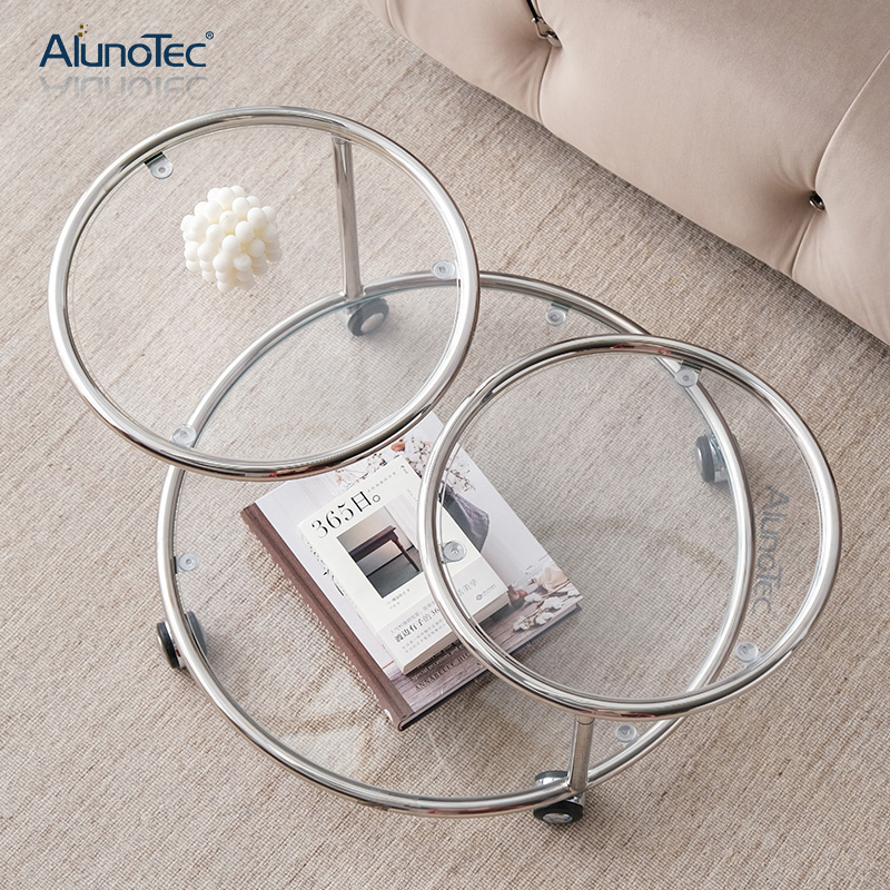 Modern Dseign Home Runder beweglicher Beistelltisch, drehbarer Couchtisch