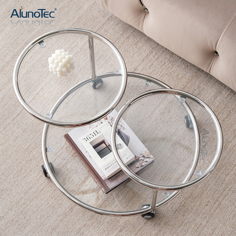 Modern Dseign Home Runder beweglicher Beistelltisch, drehbarer Couchtisch