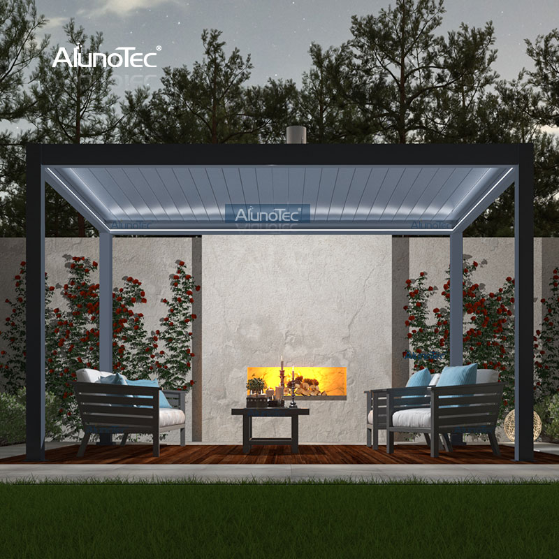 AlunoTec Garden Structures Metall-Aluminium-Pergola-Sets, Lamellendach, Lamellen, Pavillon-Lieferanten mit Reißverschluss