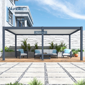 AlunoTec manuell zu öffnende Dach-Aluminium-Lamellen-Pergola mit Kurbel für den Garten