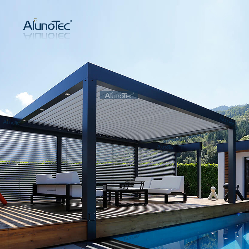 Bedienbare Pergola aus Aluminium, 3 x 4 Pavillon, Aluminium-Lamellen-Pergola für Zuhause