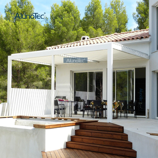 AlunoTec 5,5 MX 4,5 M motorisiertes A-Pergola motorisiertes verstellbares Lamellendach zum Angebot