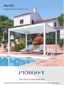 AlunoTec Standardgrößen, öffnende Dachlamellen, Pavillon, Garten, Aluminium, manuelle bioklimatische Pergola