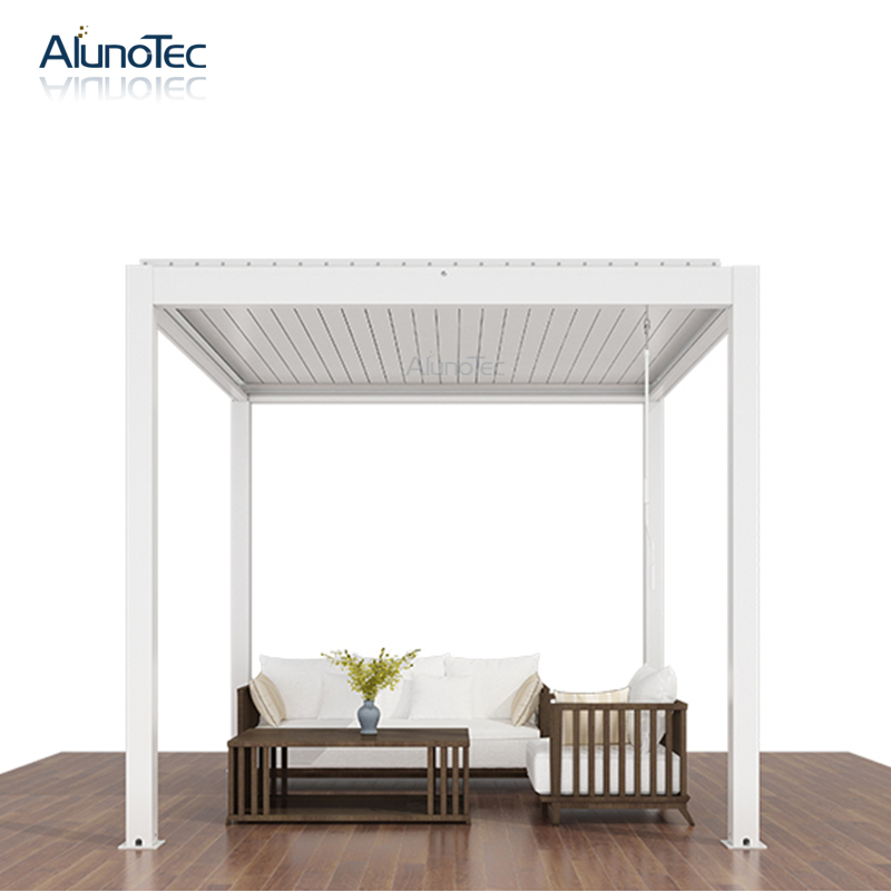 Wasserdichter Gartenpavillon für den Außenbereich, motorisierte Pergola-Aluminium-Lamellendachsysteme